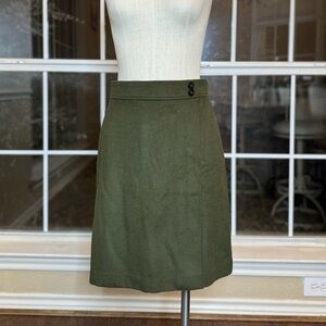 Ann Taylor Olive Wool-Blend Skirt – Size 0